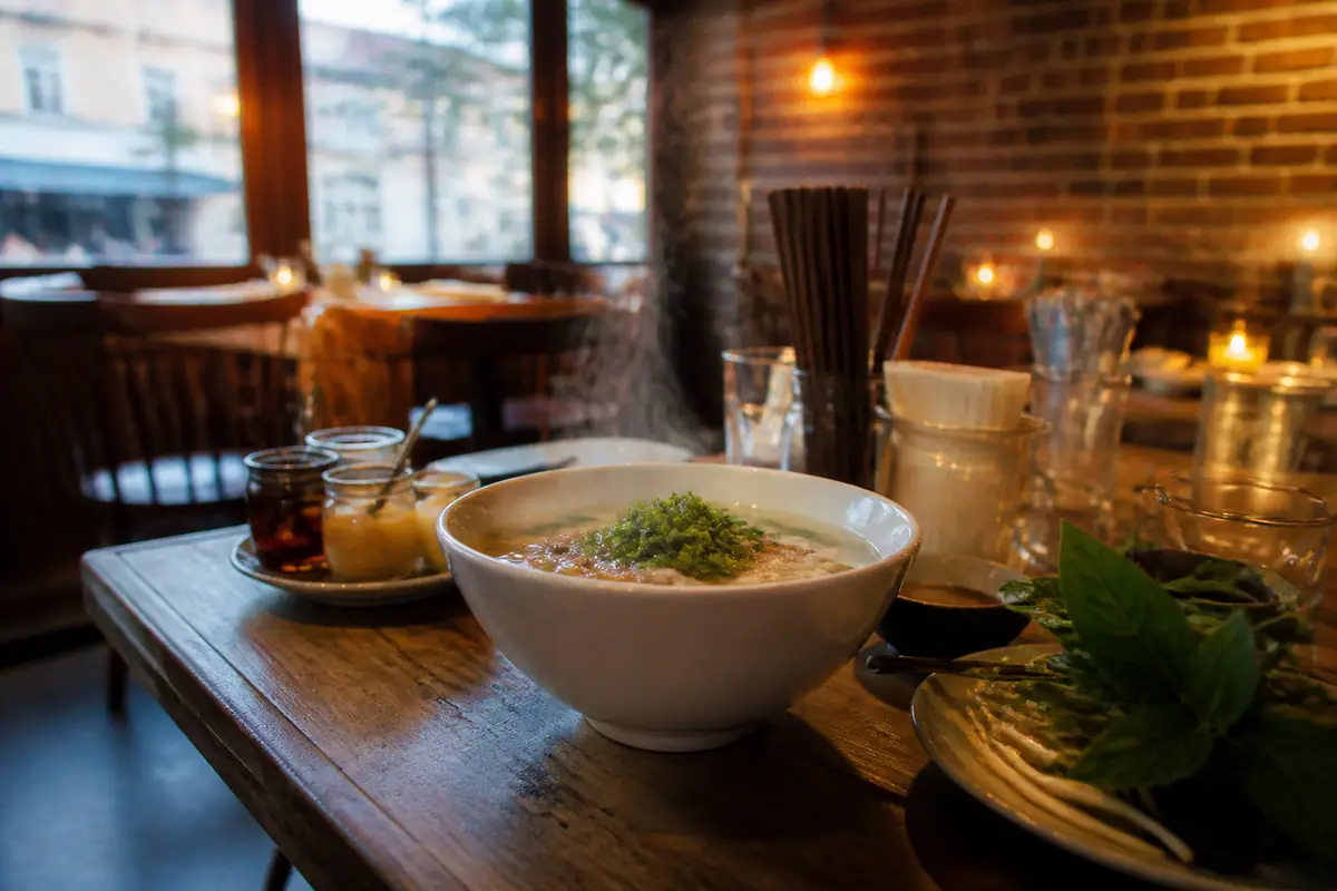Photoreal dining-room or exterior view of Banh Appetit in Portland, Maine