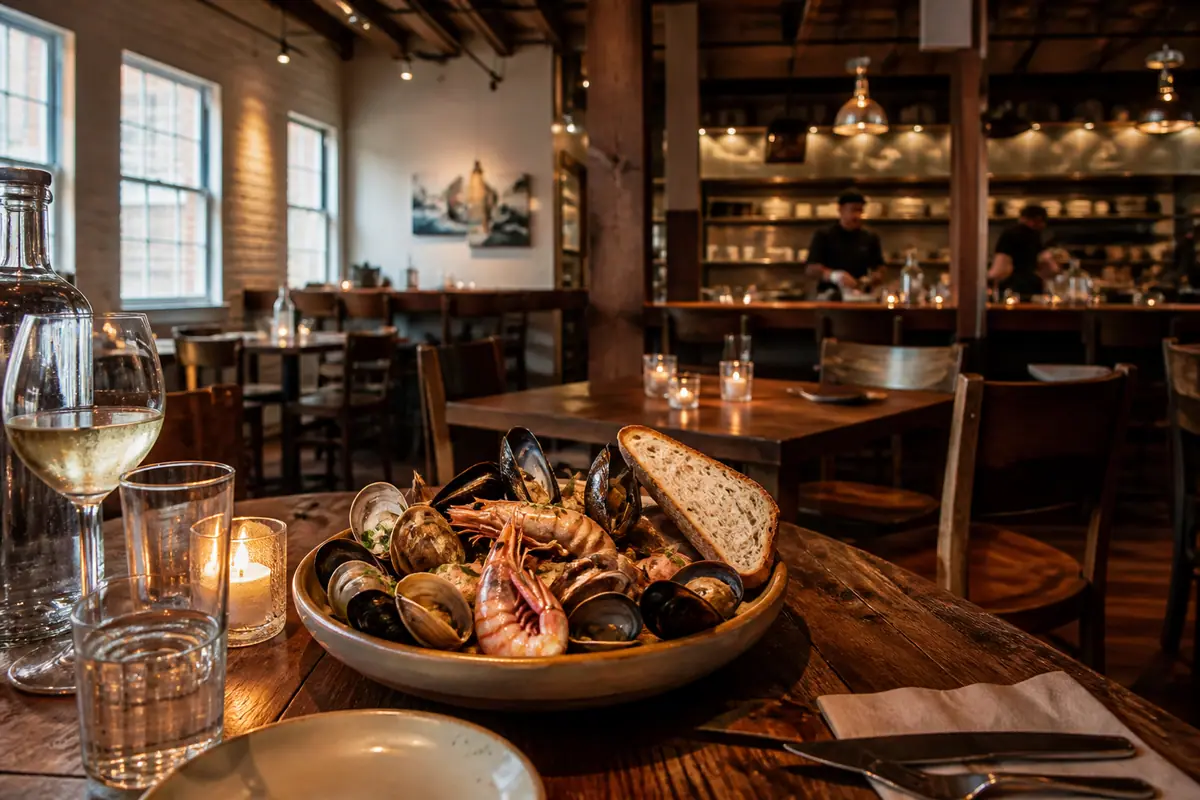 Photoreal dining-room or exterior view of LB Kitchen in Portland, Maine