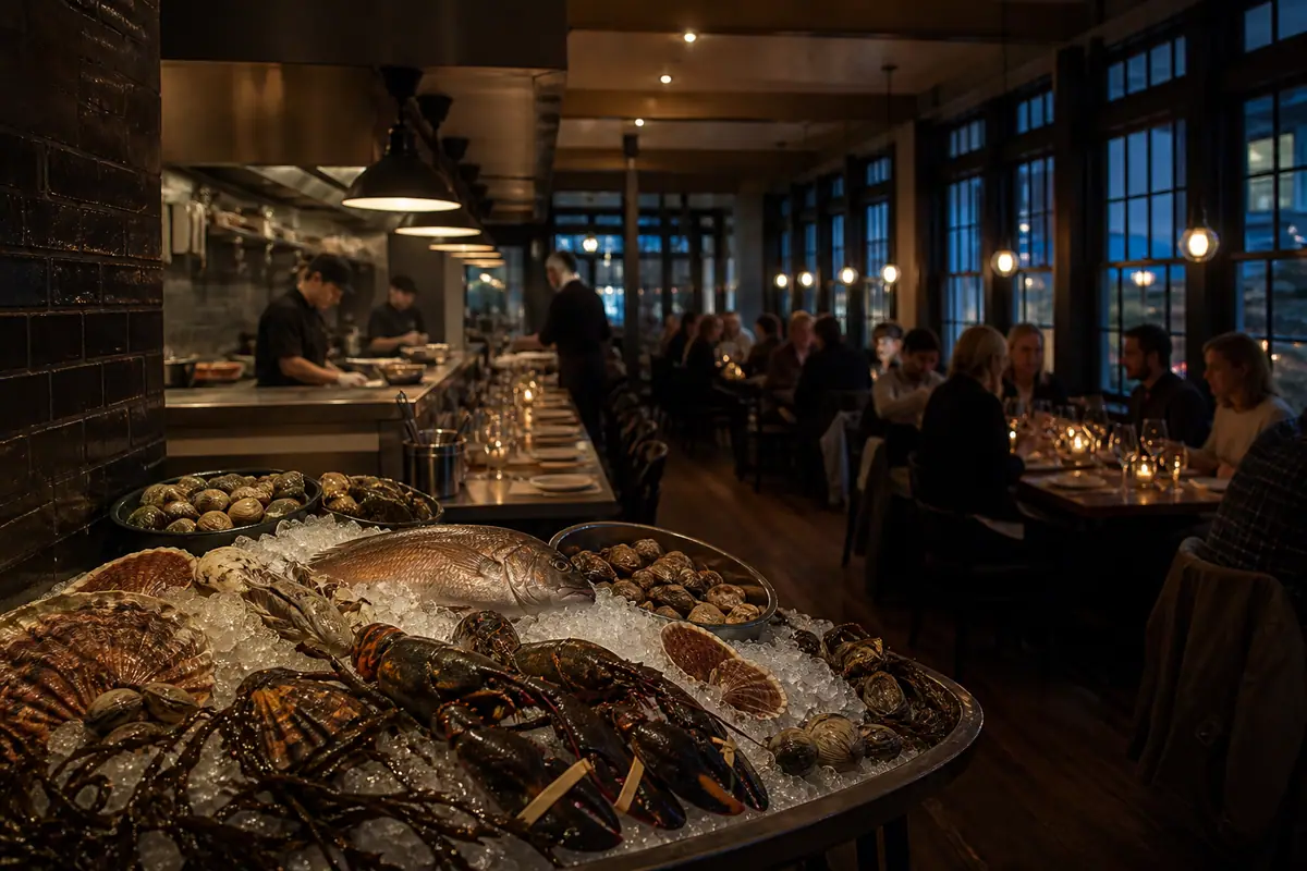 Photoreal dining-room or exterior view of Scales in Portland, Maine