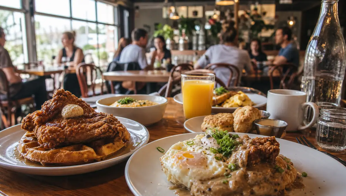Photoreal dining or food scene representing Screen Door Eastside in Portland