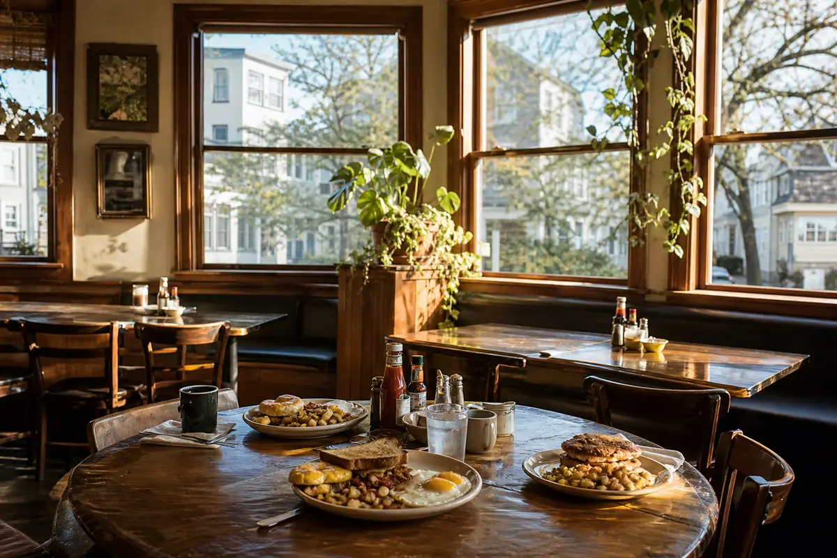 Photoreal travel-editorial view of Amy’s Place in Providence, Rhode Island