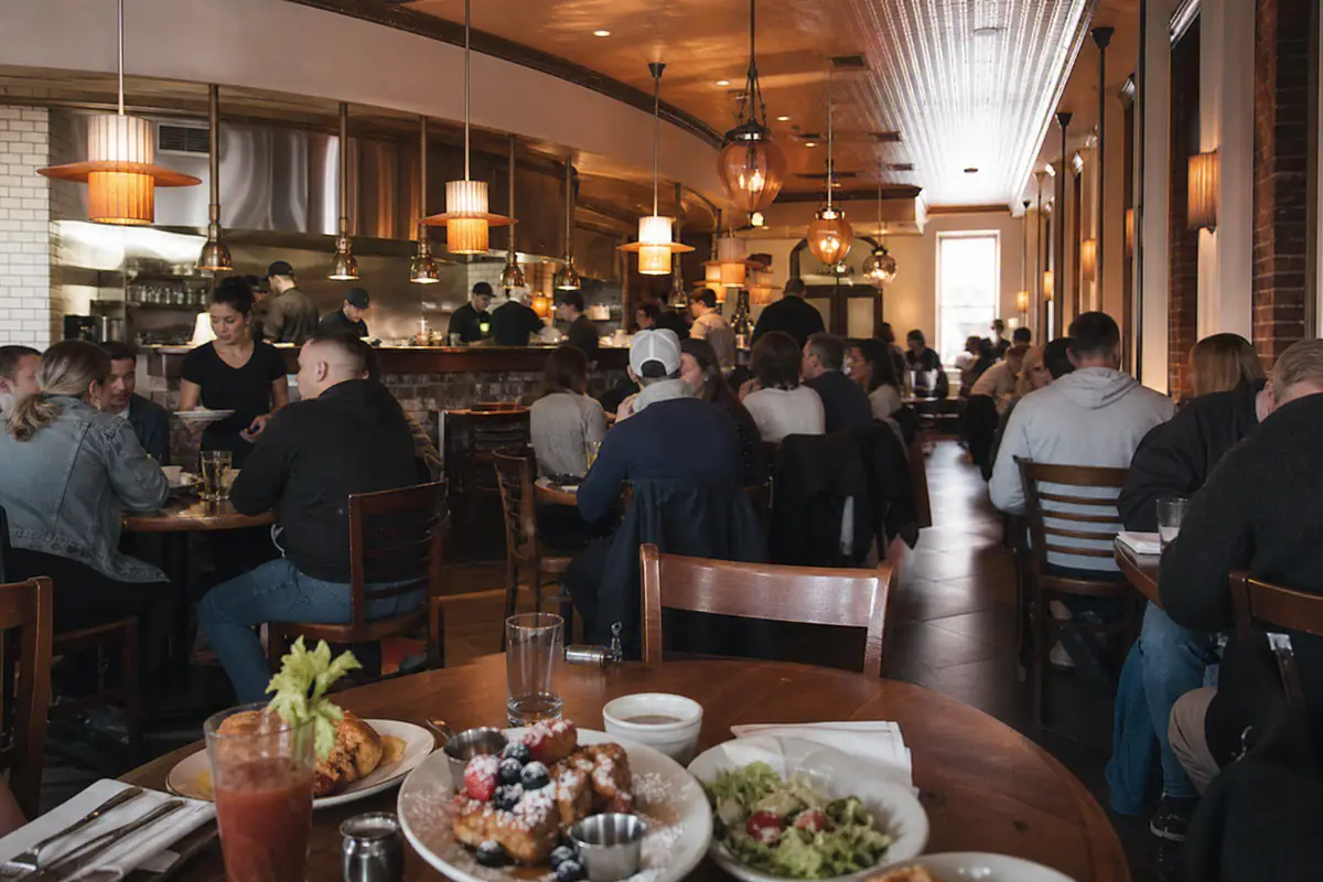 Photoreal travel-editorial view of Nick’s on Broadway in Providence, Rhode Island