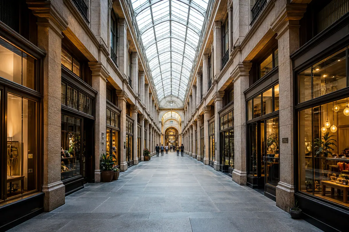 Photoreal travel-editorial view of The Arcade Providence in Providence, Rhode Island