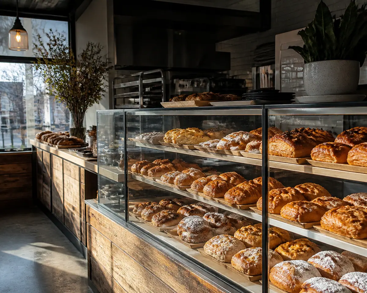 Photorealistic travel-editorial view of Perenn Bakery in Reno, Nevada