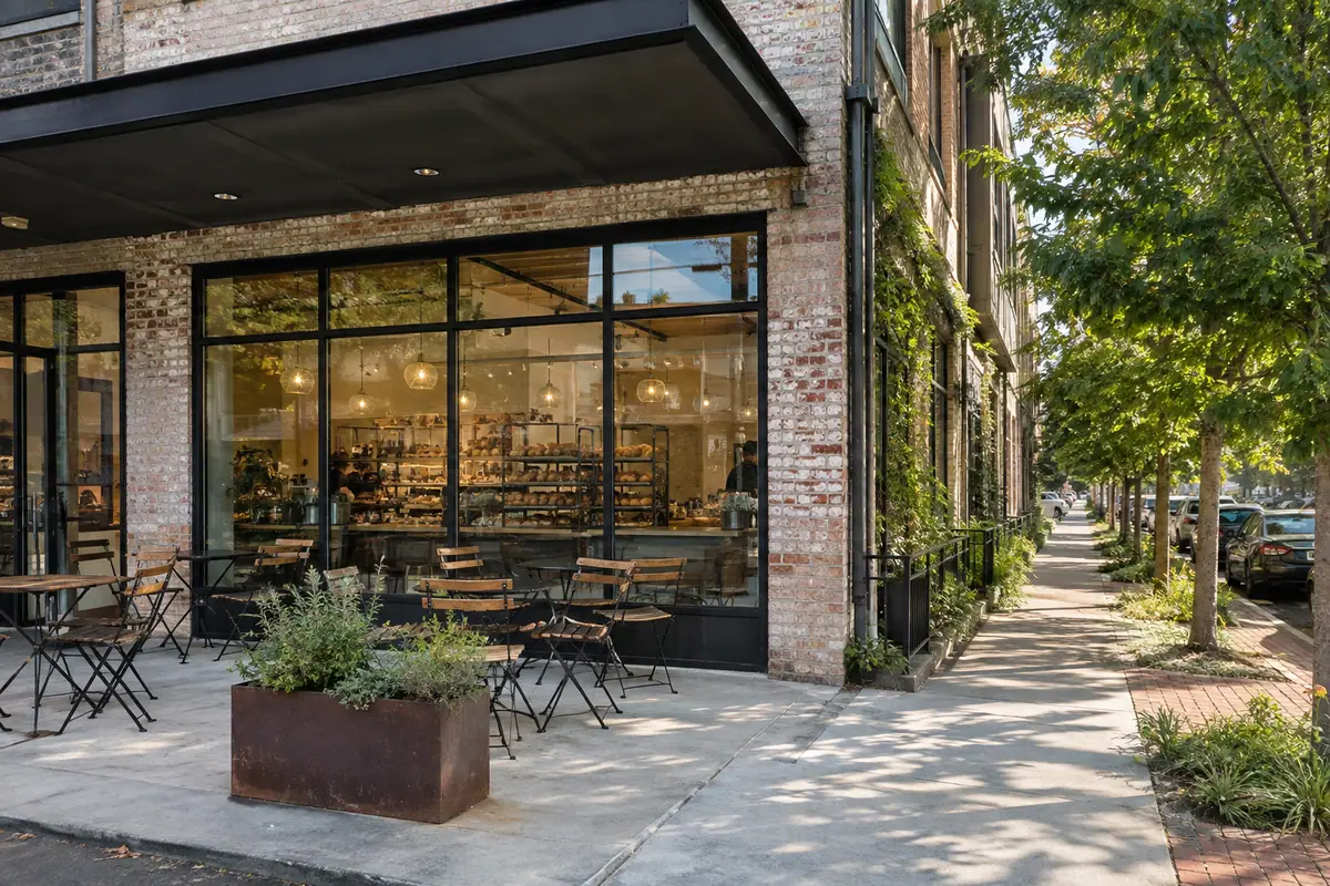 Photoreal travel-editorial view of Idle Hands Bread Company in Richmond, Virginia