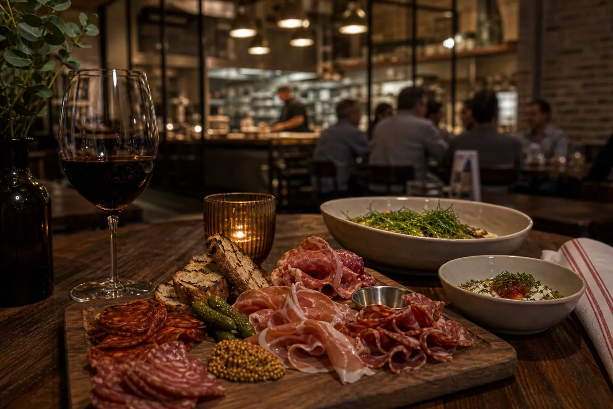 Photoreal dining or food scene representing Cured in San Antonio