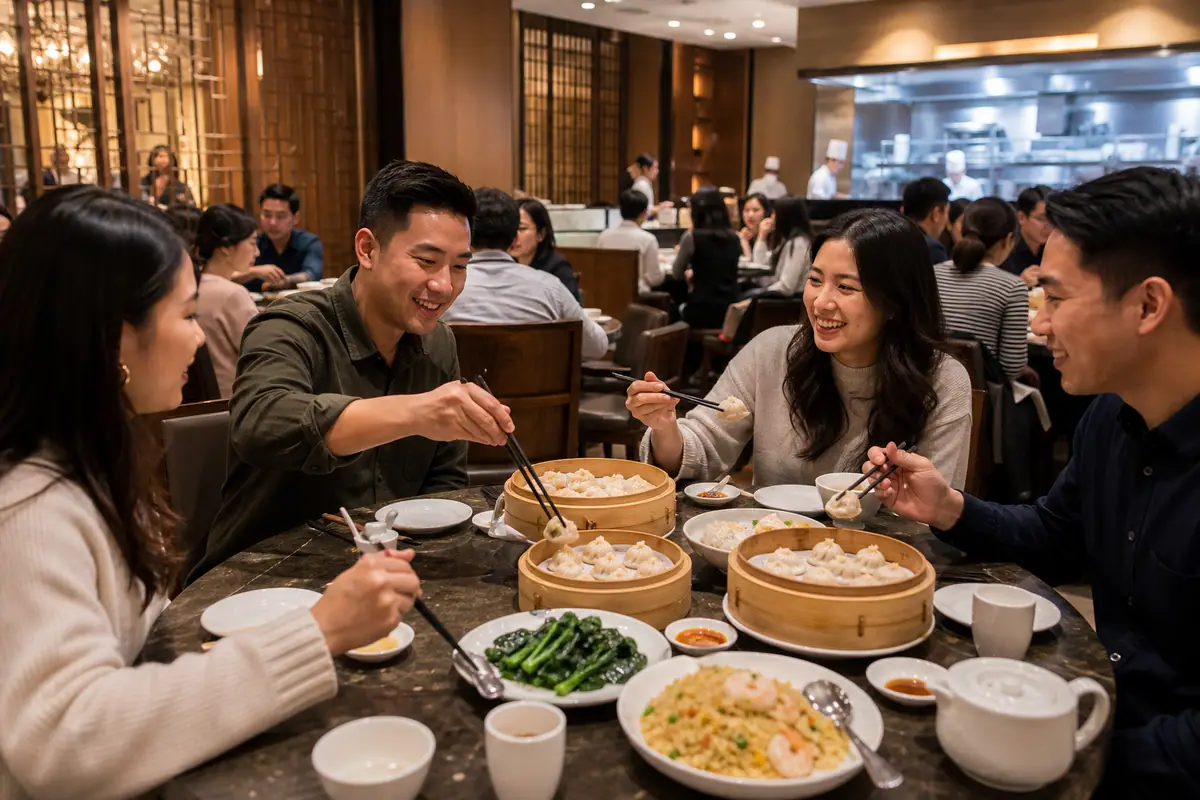 Photoreal dining or food scene representing Din Tai Fung in San Diego