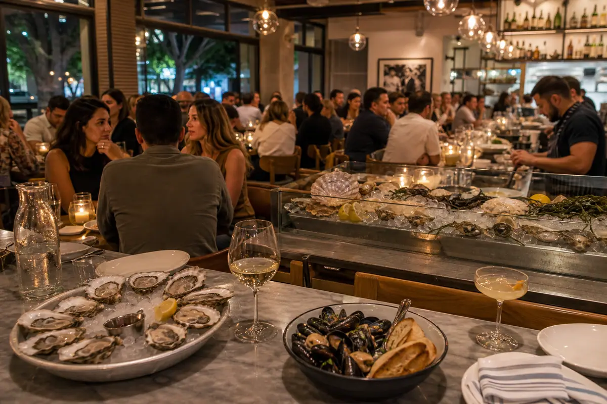 Photoreal dining or food scene representing Ironside Fish & Oyster in San Diego