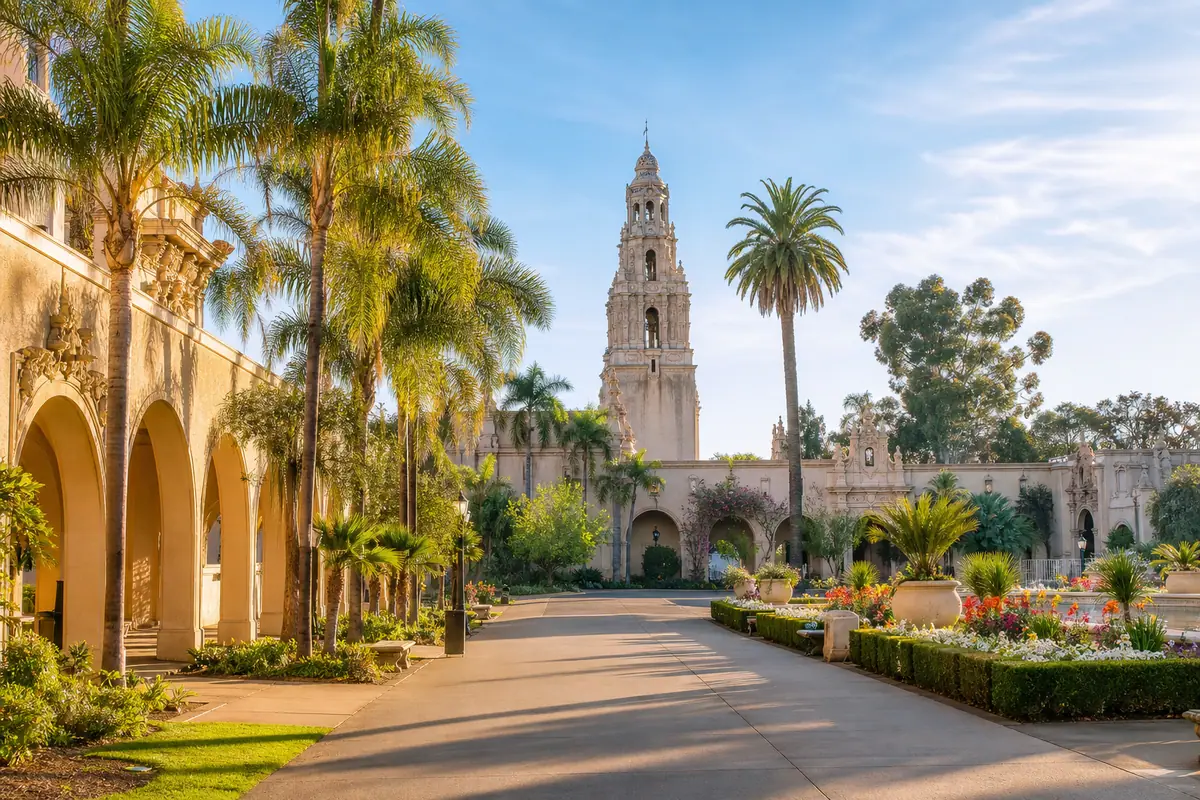 Photoreal view of Balboa Park in San Diego