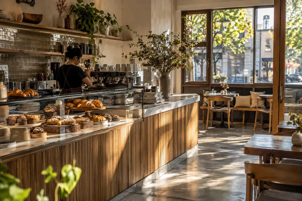 Photoreal travel-editorial view of Hannah Coffee in San Jose, California