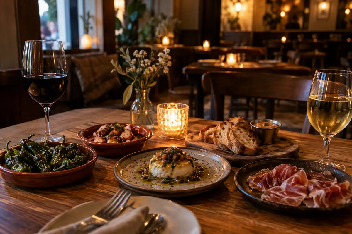 Photoreal travel-editorial view of Petiscos in San Jose, California