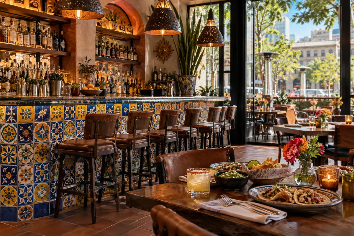 Photoreal travel-editorial view of Zona Rosa in San Jose, California