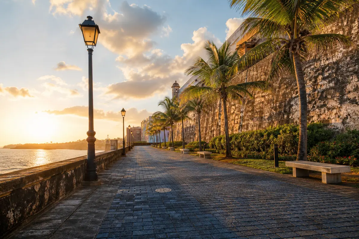 Old San Juan Walk and Paseo de la Princesa in San Juan, Puerto Rico