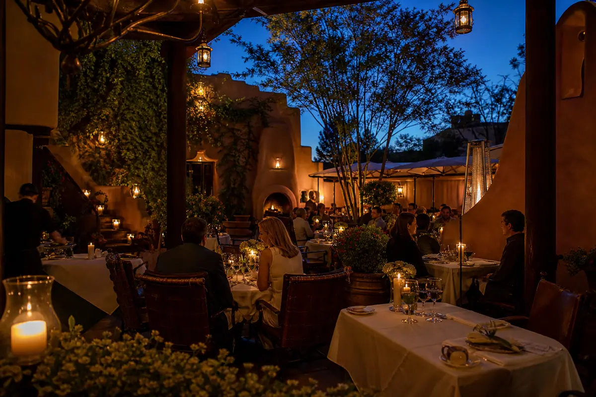Photoreal dining scene representing Geronimo in Santa Fe