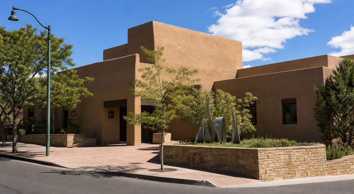 Photoreal exterior scene for Georgia O’Keeffe Museum in Santa Fe