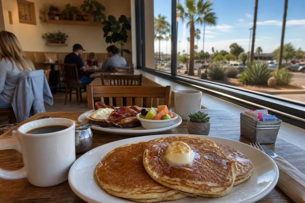 Photoreal dining or food scene representing Butters Pancakes & Cafe in Scottsdale