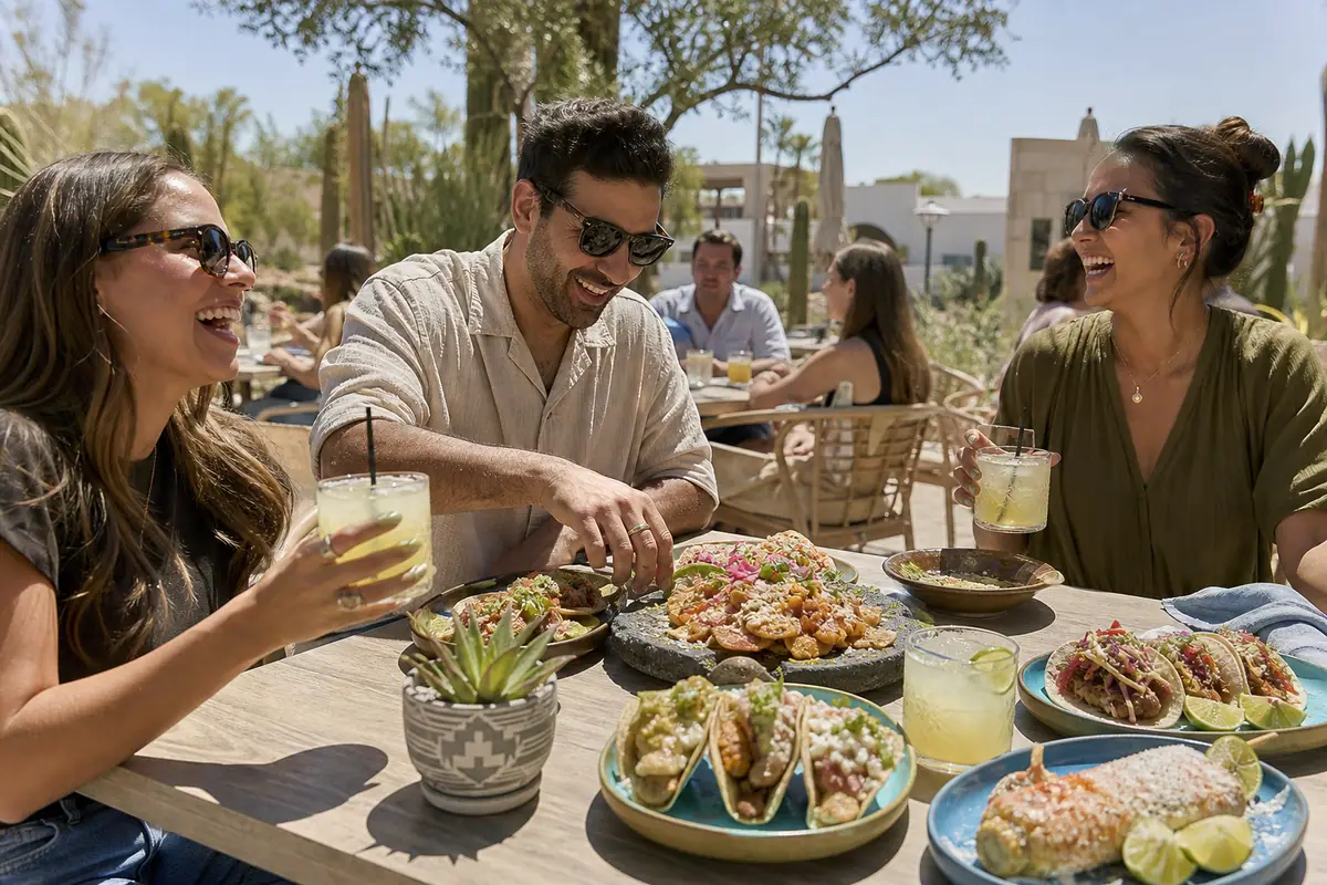 Photoreal dining or food scene representing Cien Agaves Tacos & Tequila in Scottsdale