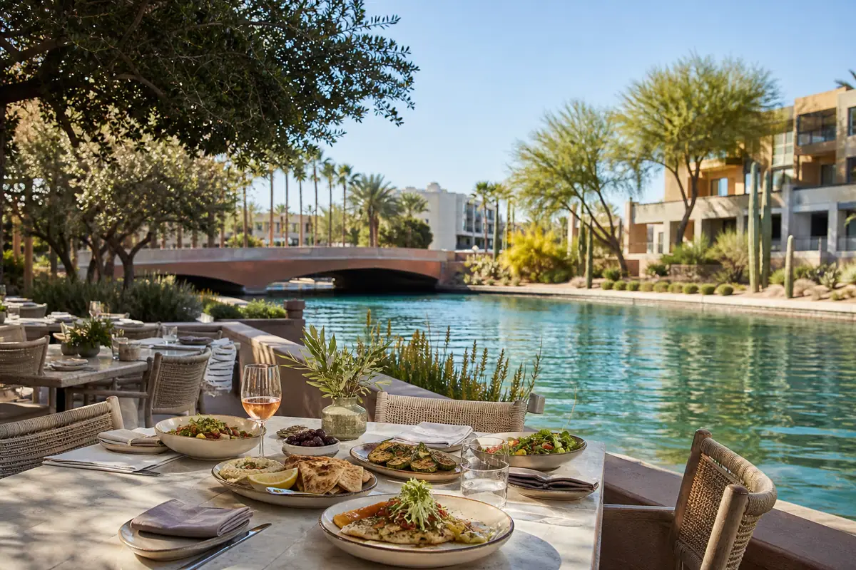 Photoreal dining or food scene representing Olive & Ivy in Scottsdale