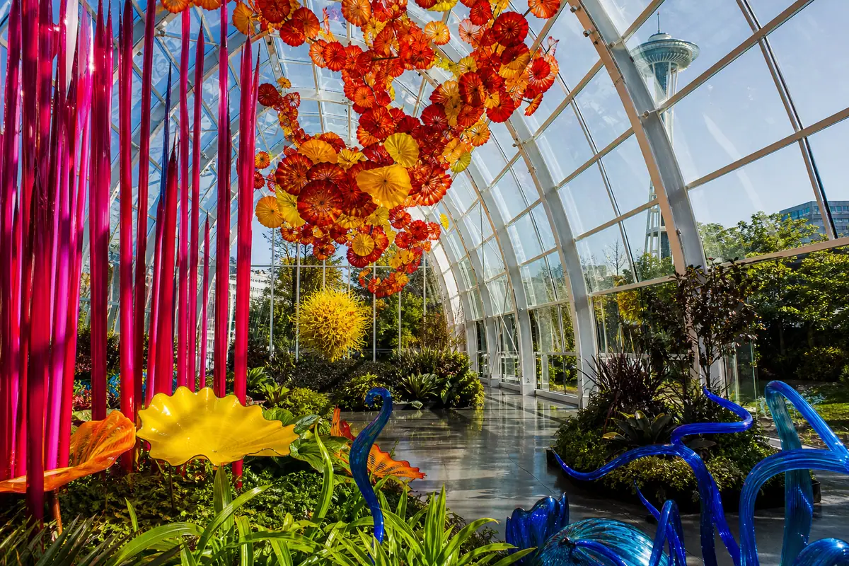 Photoreal Chihuly Garden and Glass installation in Seattle
