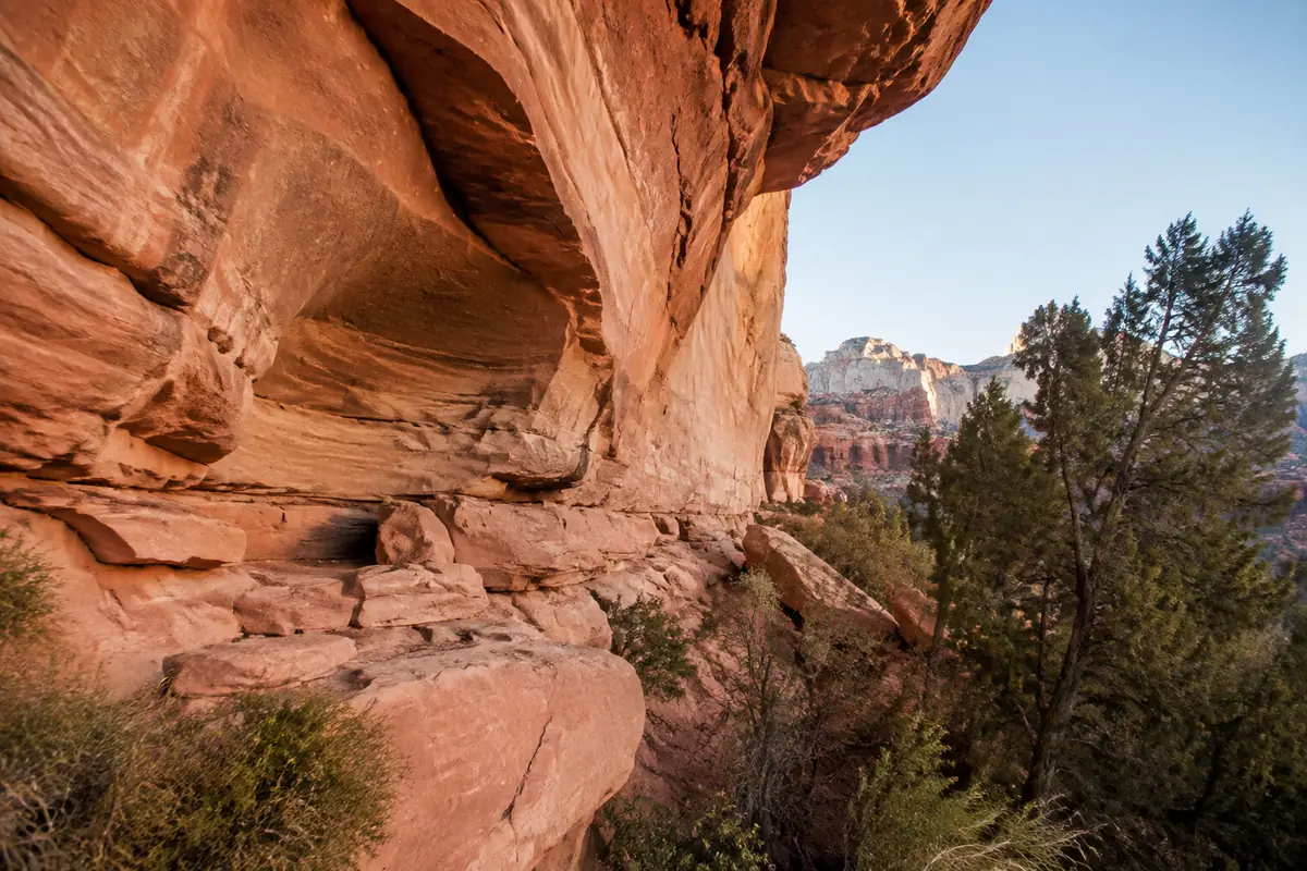 Photoreal red-rock alcove landscape at Palatki Heritage Site near Sedona