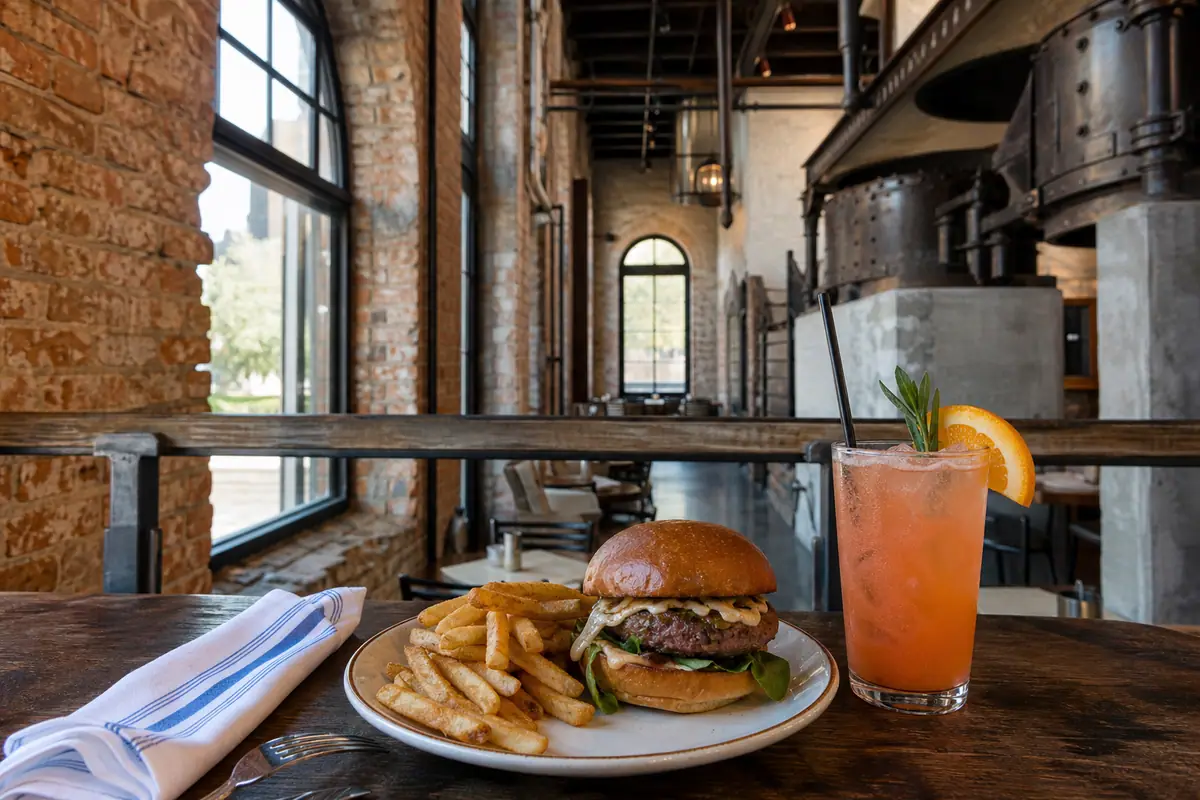 Photoreal travel-editorial view of The Ice Plant Bar in St. Augustine, Florida