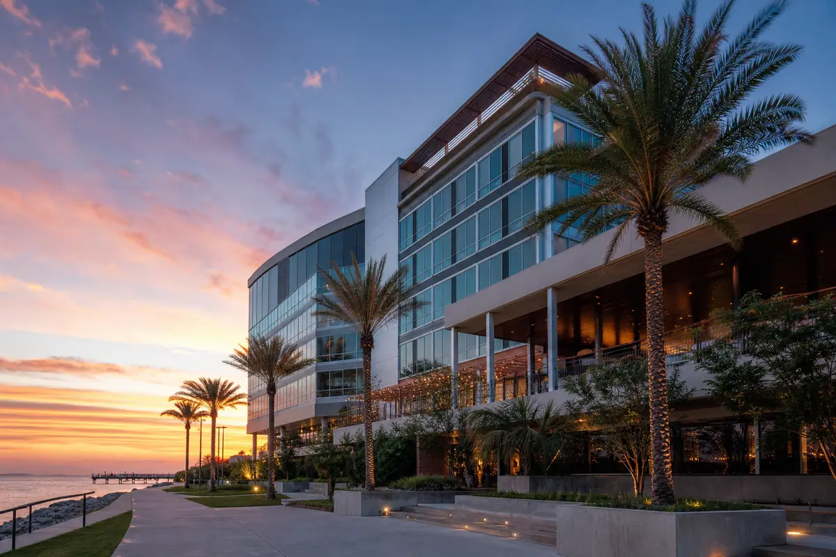 Photoreal exterior of The CURRENT Hotel, Autograph Collection in Tampa