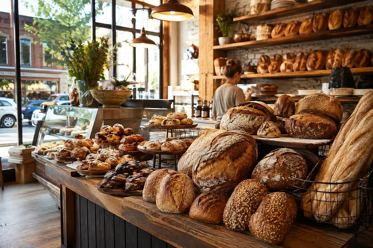 Travel-editorial view of Common Good Bakery in Traverse City, Michigan