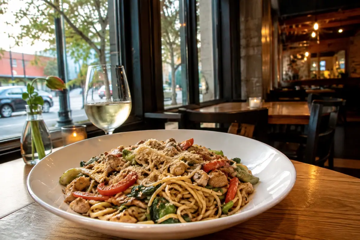 Travel-editorial view of The Flying Noodle in Traverse City, Michigan