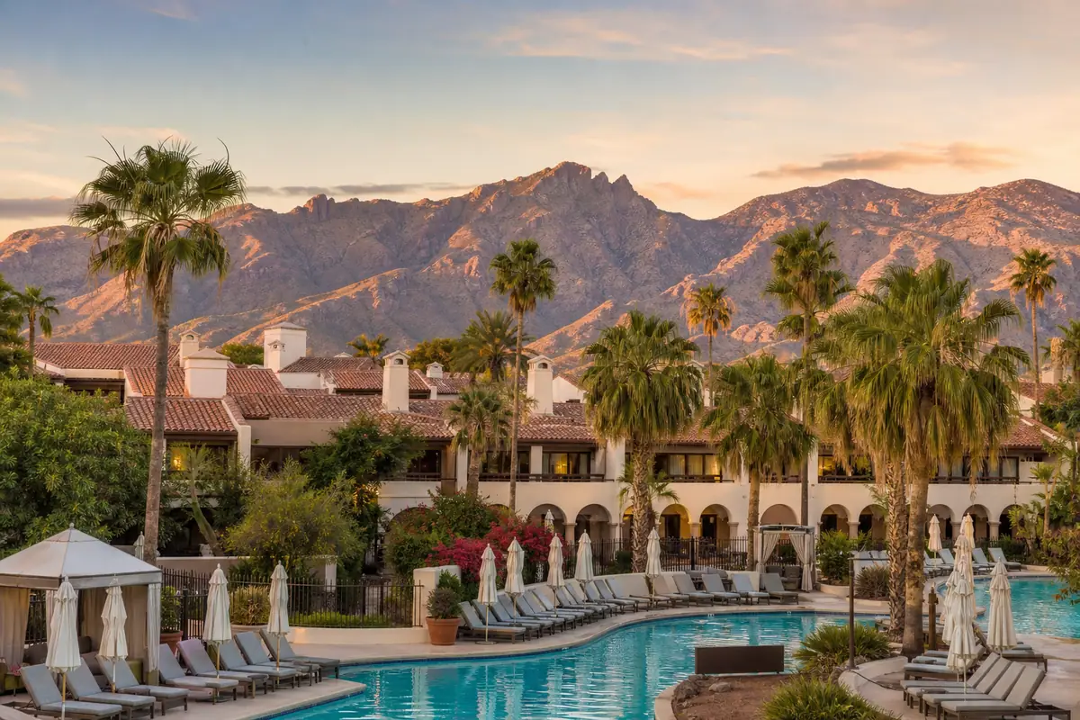 Photoreal travel-editorial view of The Westin La Paloma Resort & Spa in Tucson, Arizona