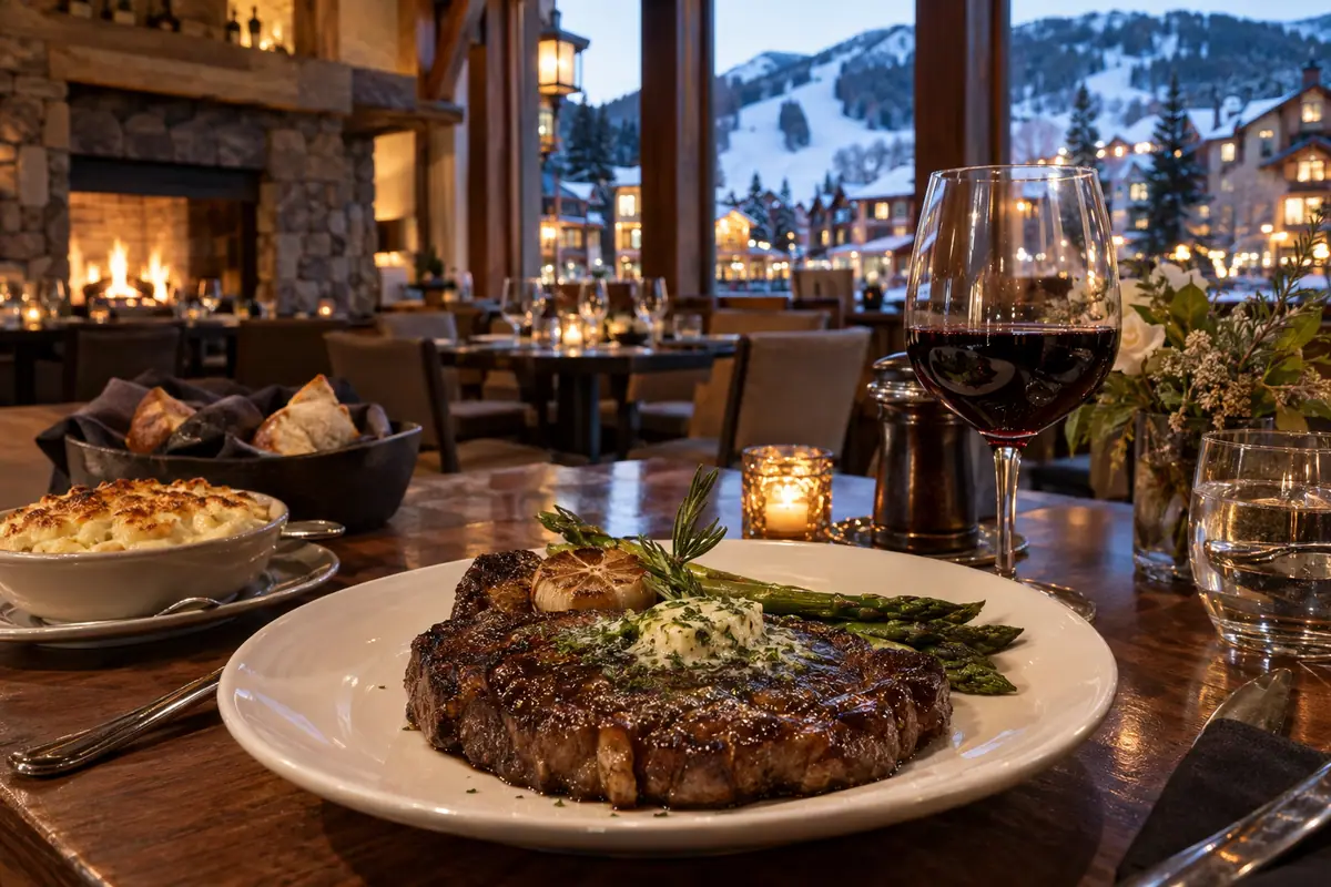 Travel-editorial view of Russell's Restaurant in Vail, Colorado