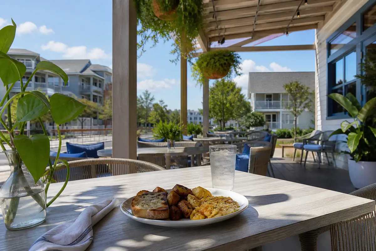 Photoreal travel-editorial view of Bay Local Eatery in Virginia Beach, Virginia