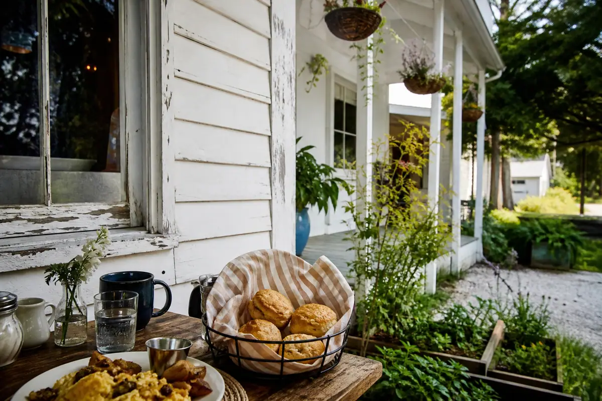Photoreal travel-editorial view of The Bee and the Biscuit in Virginia Beach, Virginia