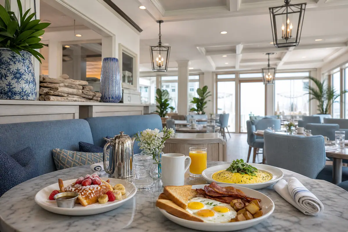 Photoreal travel-editorial view of The Egg Bistro in Virginia Beach, Virginia