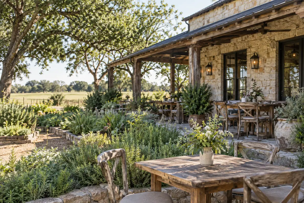 Photoreal travel-editorial view of Cafe Homestead in Waco, Texas