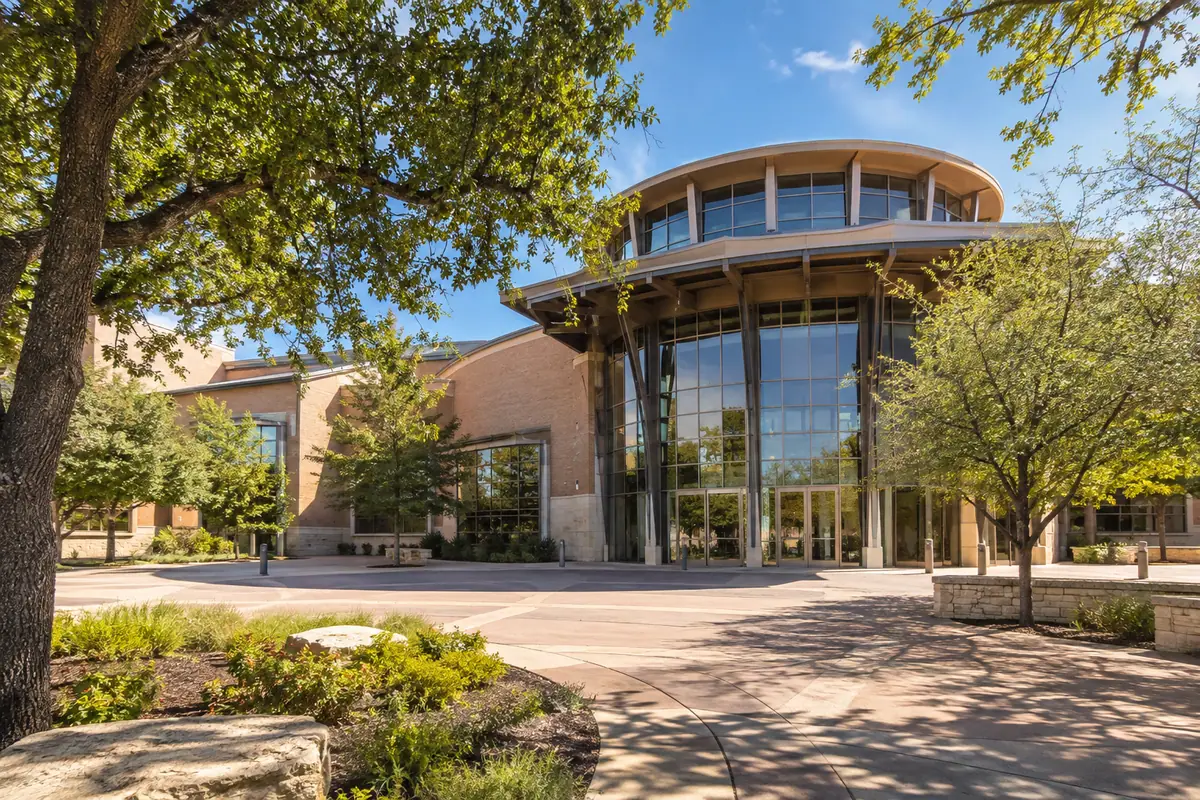 Photoreal travel-editorial view of Mayborn Museum Complex in Waco, Texas