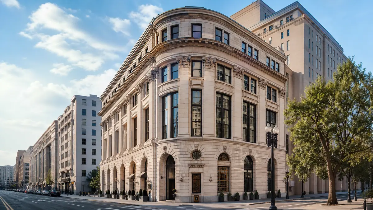 Photoreal exterior of Riggs Washington DC in Washington, DC