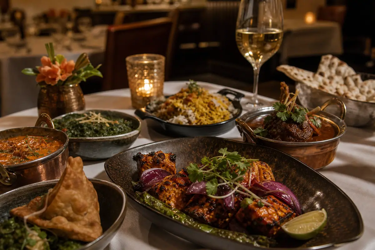 Photoreal dining scene representing Rasika in Washington, DC