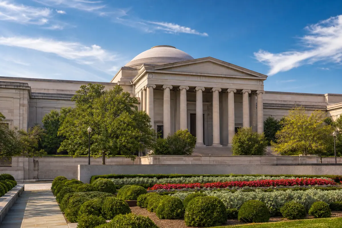 Photoreal National Gallery of Art scene representing Washington, DC