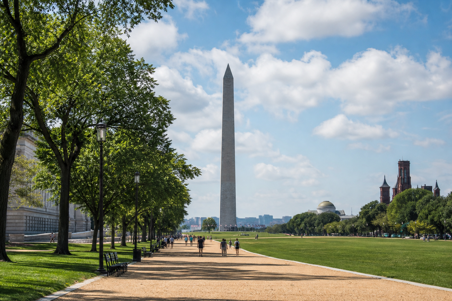 Photoreal National Mall and monument scene representing Washington, DC